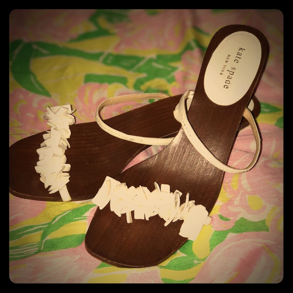 Kate Spade White Seashell Sandals